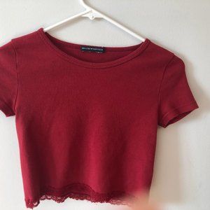RARE Brandy Melville red lace crop top